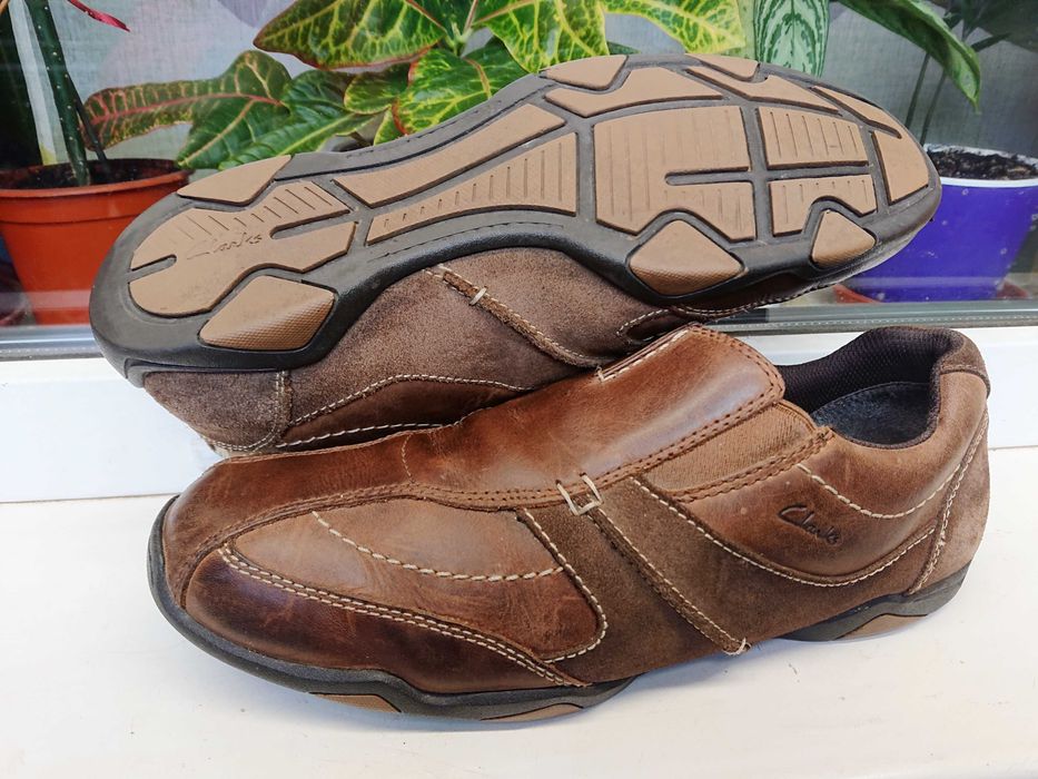 Мягкие  очень легкие кожаные мокасины " CLARKS " ОРИГИНАЛ  44,5 р