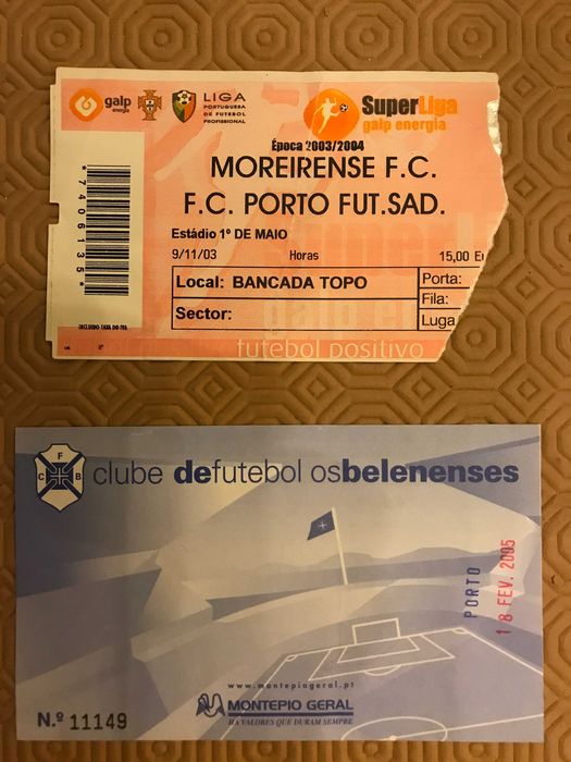Bilhetes antigos futebol - F.C. PORTO