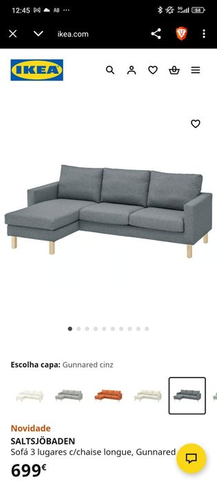 Sofa ikea 3 grandes lugares com chaise long