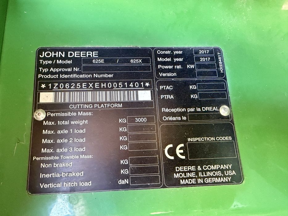 John deere 625x жниварка зернова