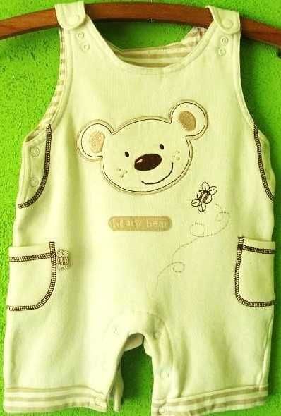 JAC BABY nowe ogrodniczki, body roz.0-3 miesięcy