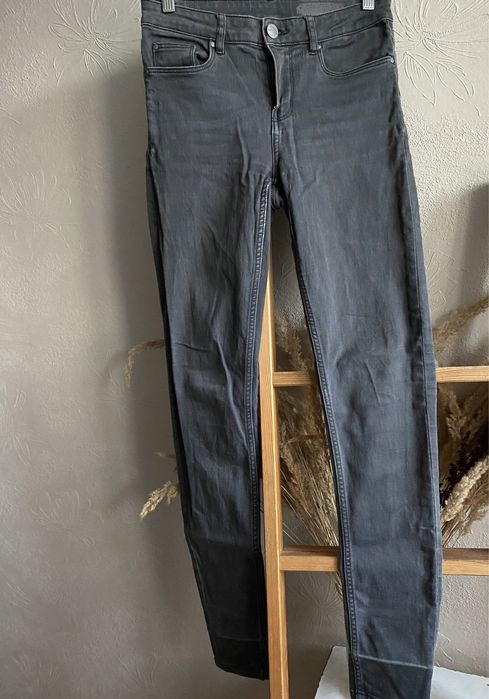 Esmara S jeansy slim  szare rurki