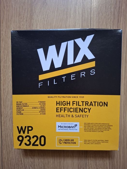 WIX WP 9320 Filtro de Habitáculo Novo na Caixa — Compatível com Citroën Nemo, Peugeot Bipper e Fiat Fiorino