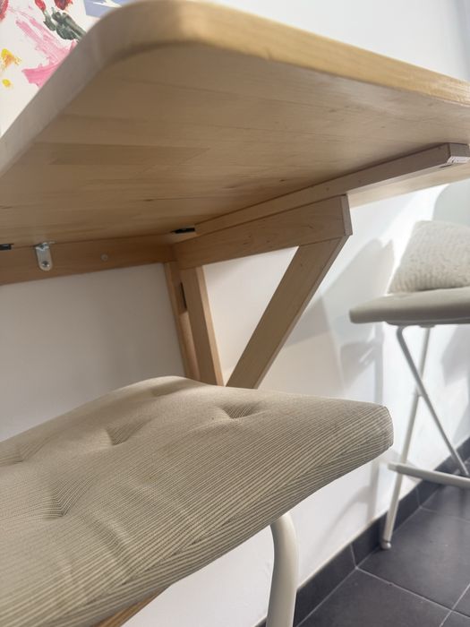 Mesa dobravel parede ikea madeira