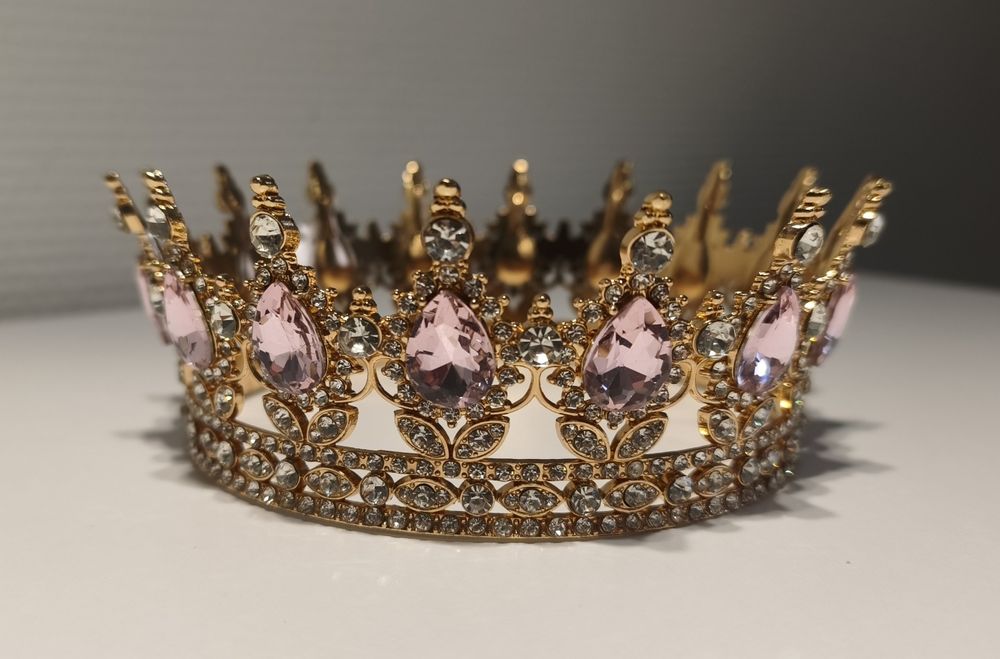 Корона на торт 12,4 см, глітер(харчові блистівки), топери