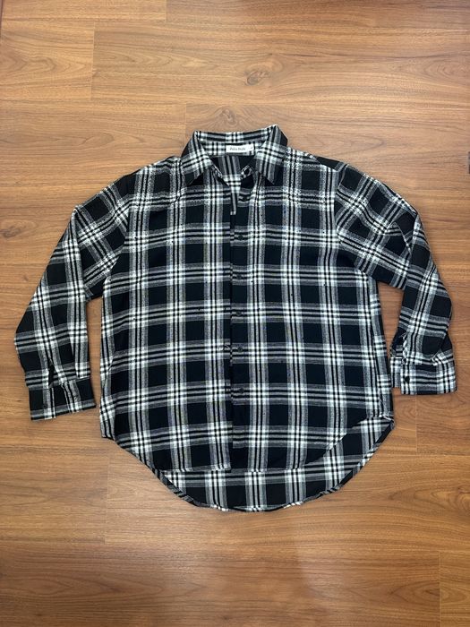 Camisa de Xadrez Preto e Branco