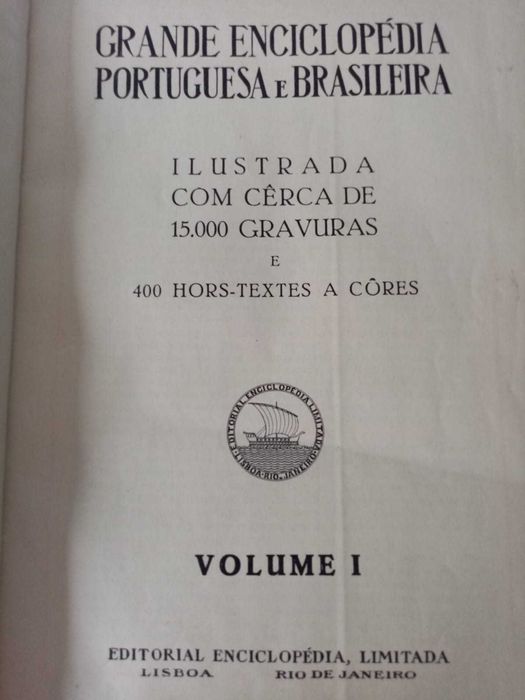 livro: “Grande enciclopédia portuguesa e brasileira” (sete volumes)