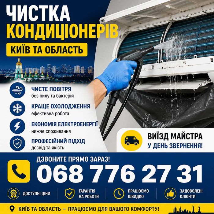 Чистка кондиціонерів Київ виїзд у день звернення