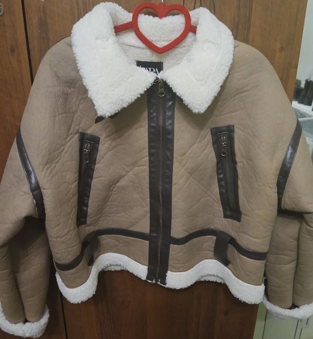 Модная Дубленка Zara Aviator ( без пояса)