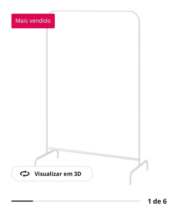 Chariot  branco em ferro ikea