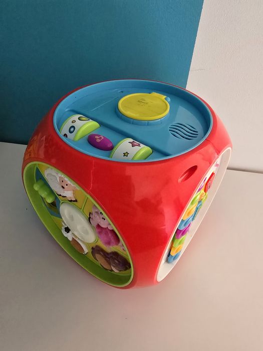 Zabawki Dumel kostka interaktywna, Fisher-price garnuszek na klocuszek