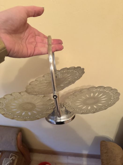 Skladana metalowa patera PRL