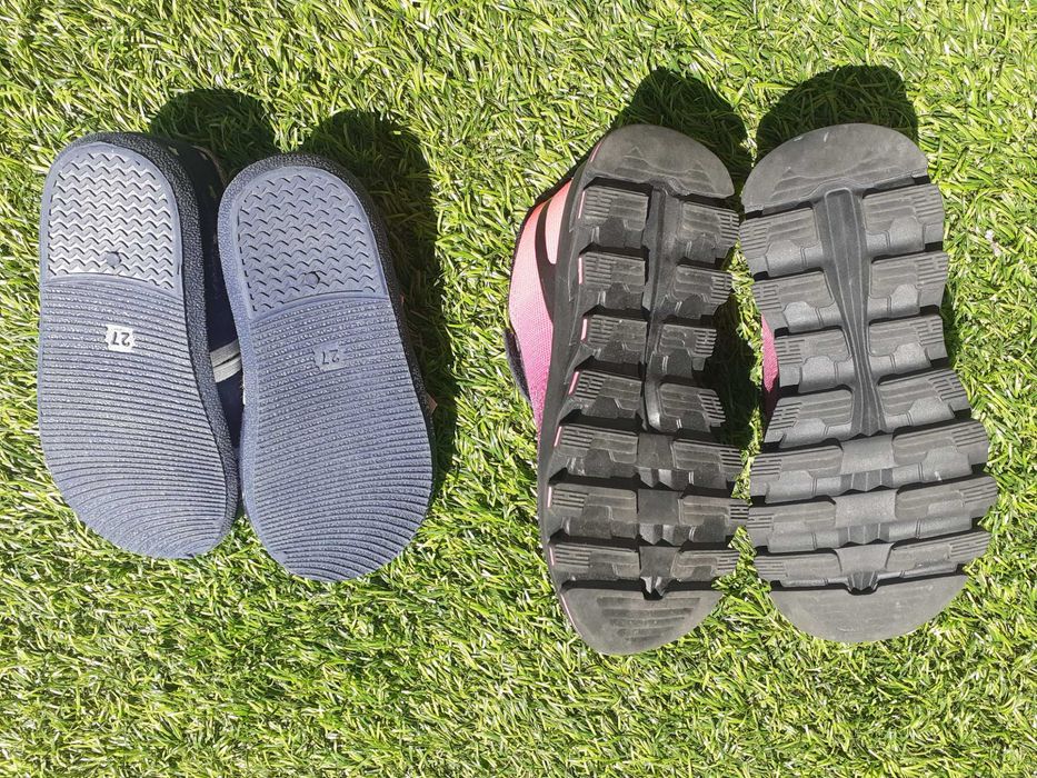 Ténis N 27 usados 1 vez + Pantufas sola de borracha N 27, Menina