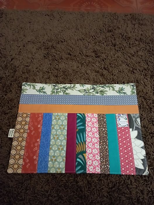 7 Individuais em Patchwork, forrados. s