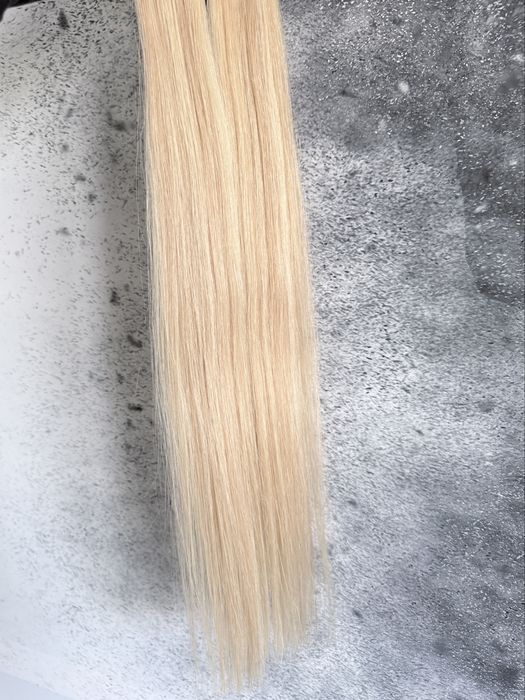 Włosy naturalne długie 50 cm 50g blond refleksy kanapki tape on