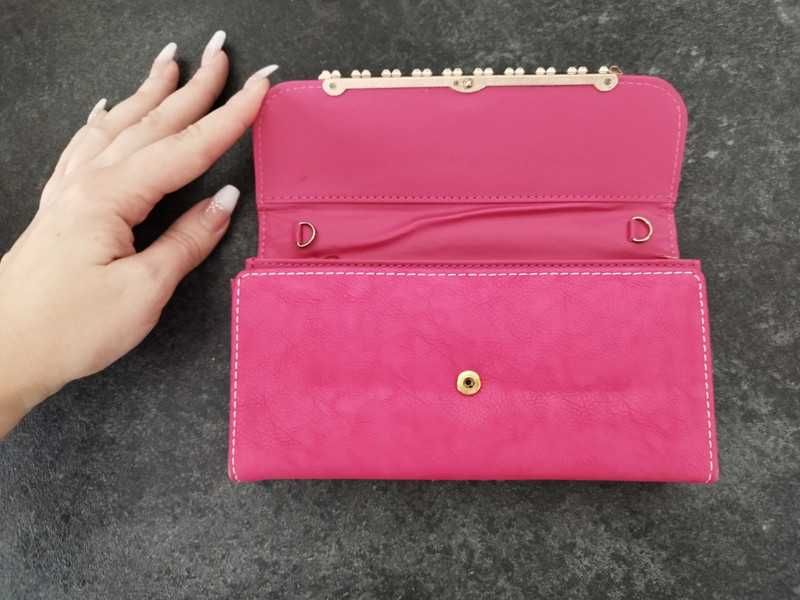 Portfel różowy, nowy, nieużywany