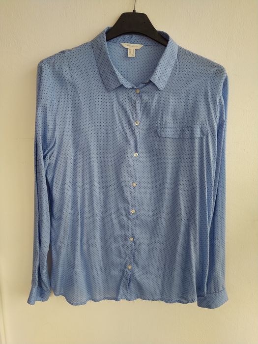 Blusa azul polka dot - Springfield - Tamanho 42