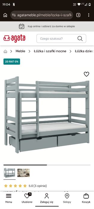 Łóżko piętrowe Krzyś Agata Meble