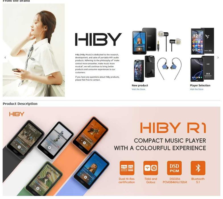 ‼️ Hiby R1 (Black) - аудио плеер на CS43131,DSD256, LDAC, Wi-Fi, BT5.1