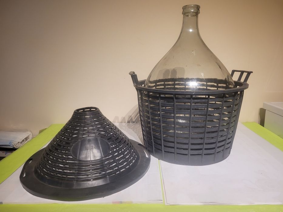 Gąsior balon 20L w koszu do wina, nalewek