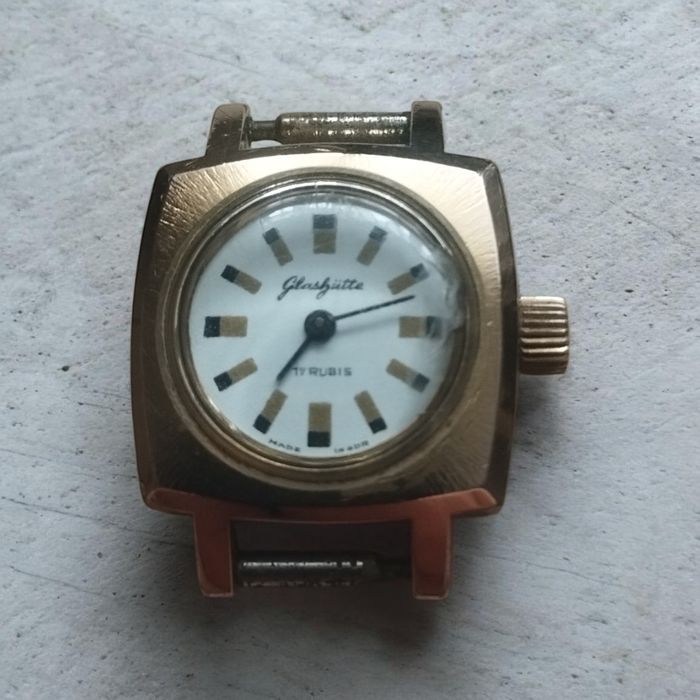 Zegarek złocony damski Glashutte 17 rubis