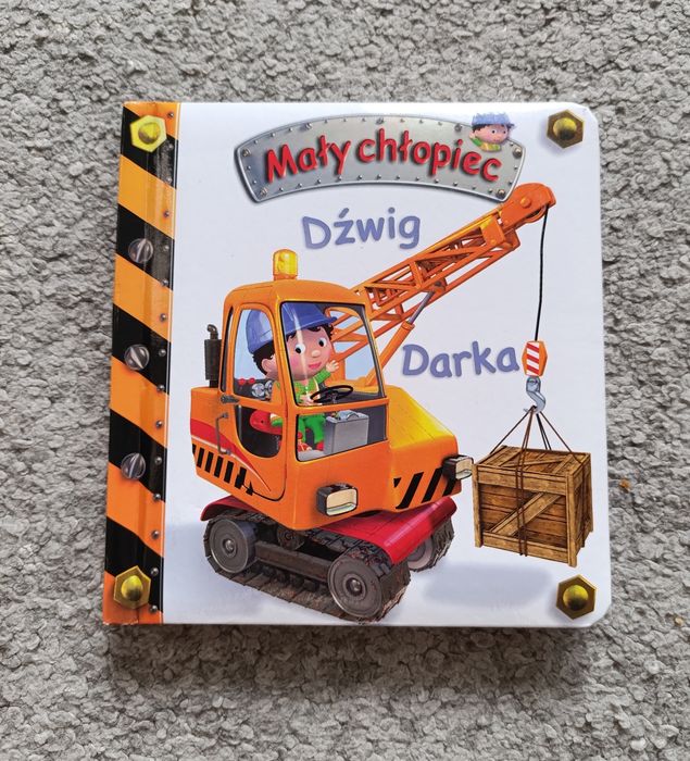 Książeczka dla malucha dla chlopca mały chłopiec dźwig darka