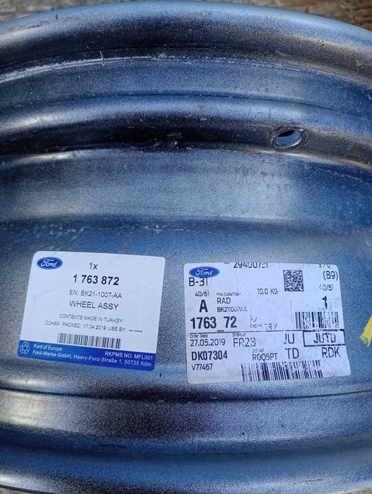 Felgi stalowe 5x160 r15 ET60 FORD (TOURNEO, TRANSIT)