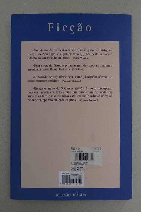 O Grande Gatsby, de F. Scott Fitzgerald