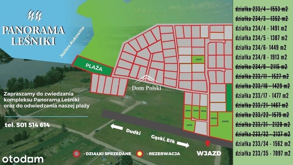 Działki budowlane - 600 M od Jeziora Kukowino, Vat