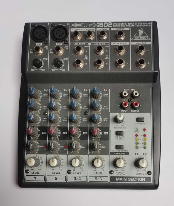 Mikser audio 8-kanałowy - Behringer Xenyx 802 + pudełko