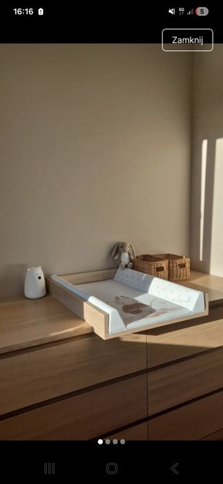Przewijak na komodę Malm Ikea z blendą maskującą + utwardzony przewija