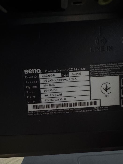 Monitor benq gl 2450-b 24 cale
