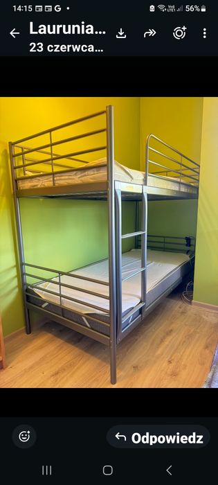 Łóżko piętrowe IKEA SVARTA materace sprężynowe gratis
