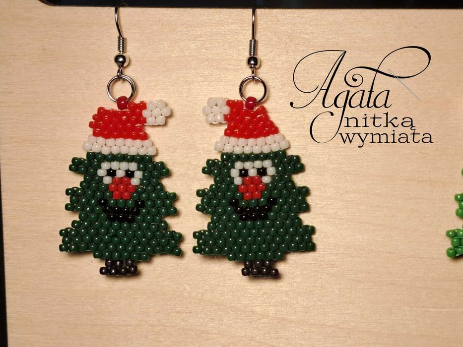 Kolczyki uśmiechnięta choinka
