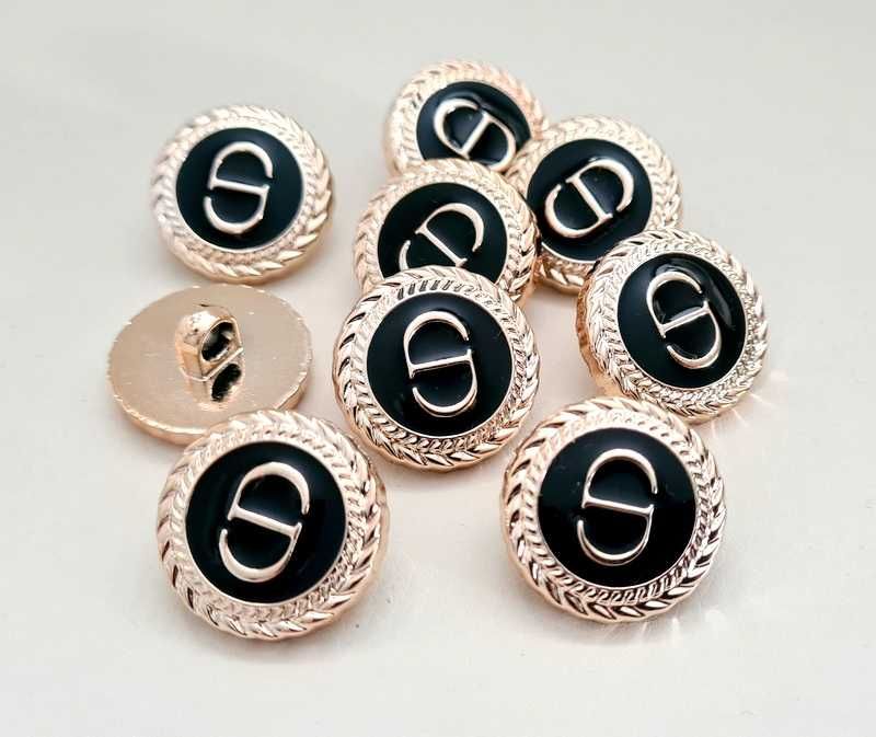 Guziki CD złoto-czarne kpl 5szt średnica 2,1cm nowe