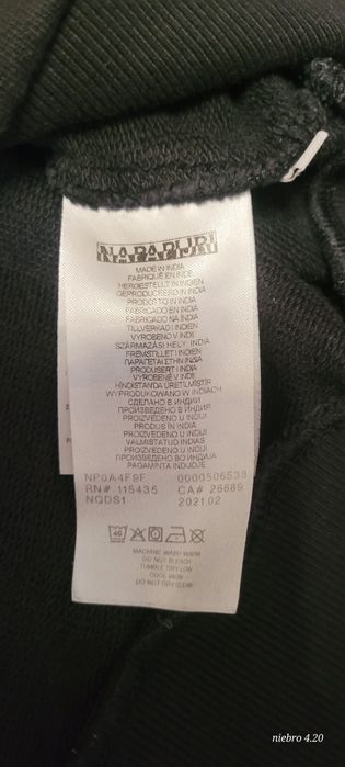 Napapijri bluza hoodie anorak czarna z flagą  premium