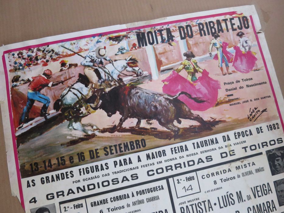 Cartazes tourada Moita do Ribatejo touros decoração impresso cartel