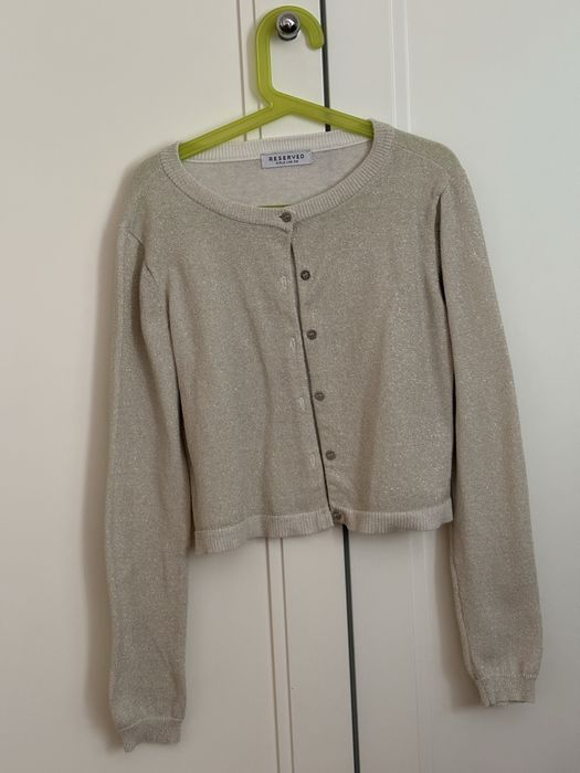 Sweterek beżowy ze złotą nitką Boze Naodzenie swieta