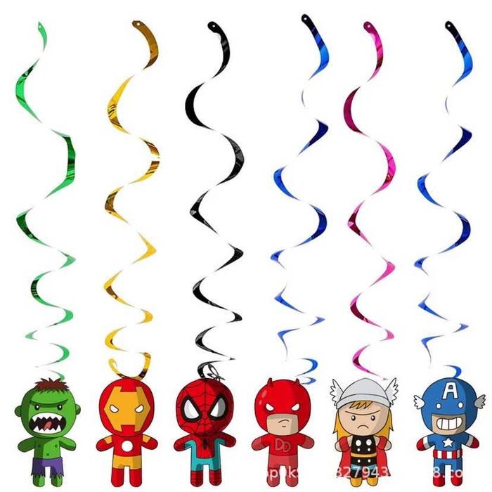 Zestaw Urodzinowy Bohaterowie Avengers 5 Części Balony Baner Toppery