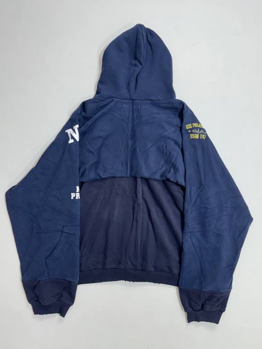 зип худи Project G/R NAVY deconstructed zip up