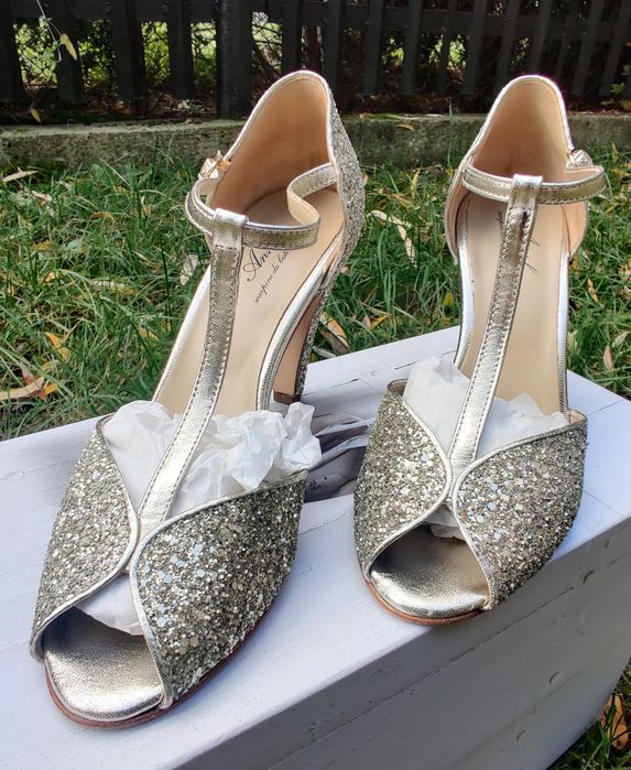 Anniel 37 39 buty nowe ślub wesele glitter sylwester