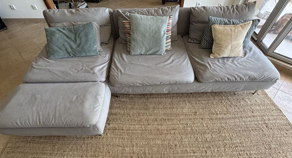 Sofá 4 lugares com chaise longue - soderhamn
