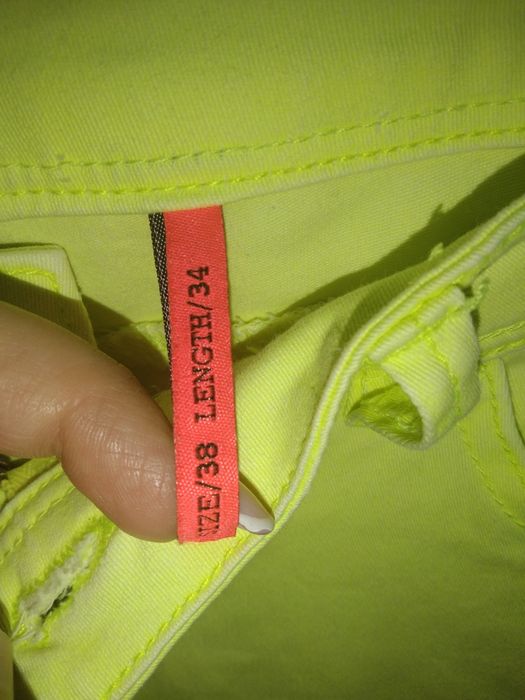 Damskie spodnie dżinsowe Only neonowe limonkowe