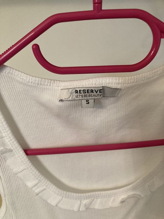 Bluzka na ramiączka bokserka t-shirt biała S 36 M 38