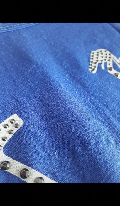 Niebieski komplet koszulka i podkoszulek z rowerem rozmiar S