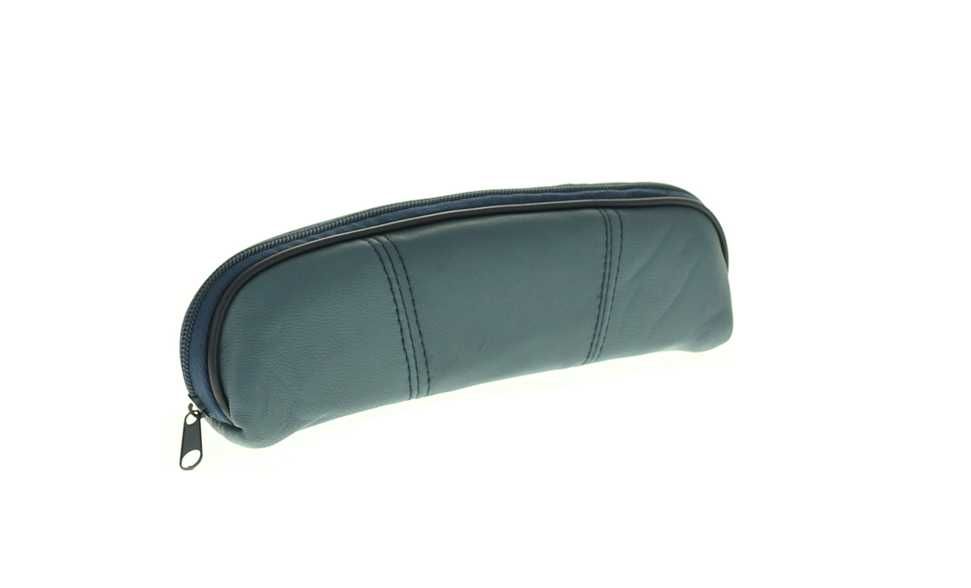 Granatowy piórnik skórzany na długopisy pióra wybór kolorów