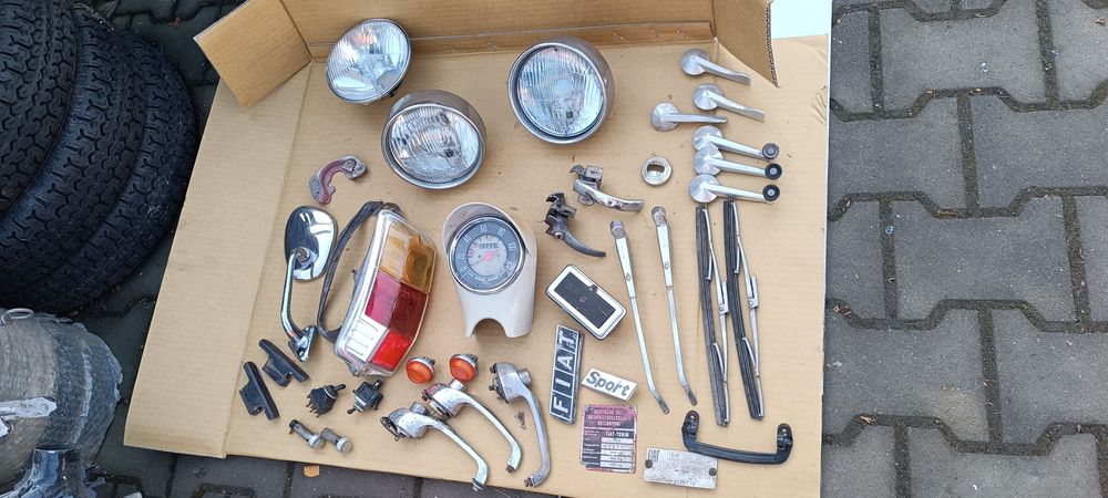 Fiat 500 stary typ biżuteria oryginalna kilkanaście elementów razem