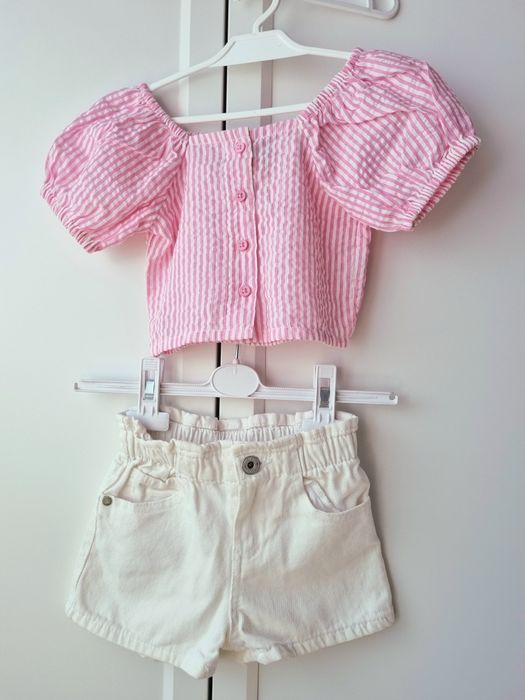 Szorty spodnie jeansowe krótkie białe 104