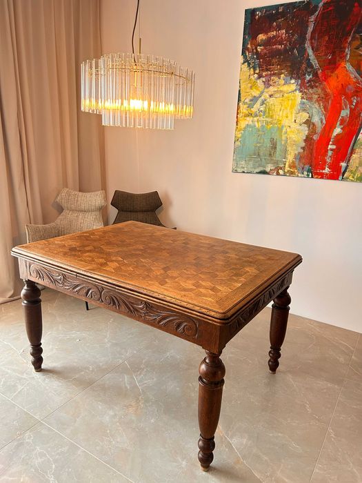 stół drewaniany styl artdeco 130m plus 100m
