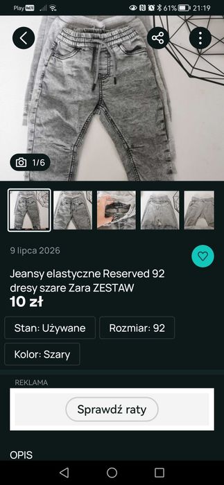 Spodenki 92 dla Pani Ireny